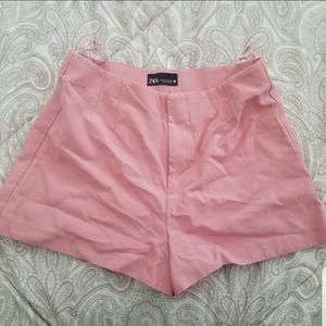 Zara pink linen blend shorts. Size Medium